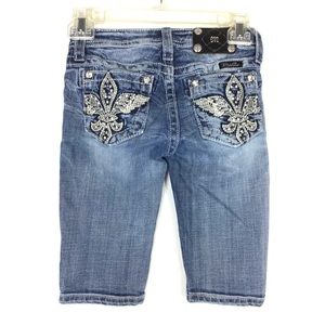 Miss Me Girl's Bermuda Embellished Jean Shorts Kids size 10